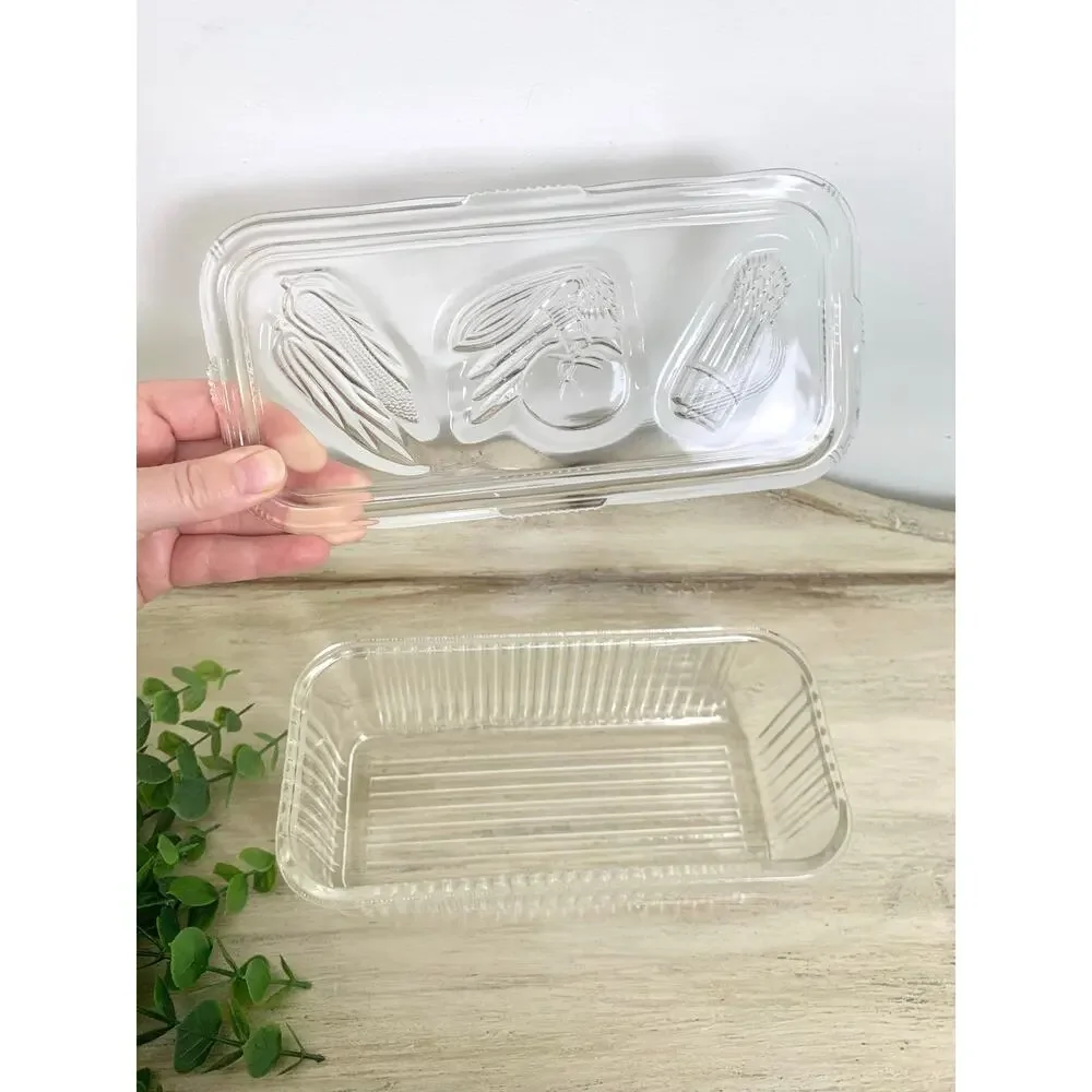Vintage Federal Glass Refrigerator Dish Lidded Glass Storage Container Retro